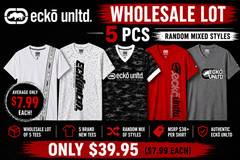 Ecko Unltd Wholesale Lot of 5 Men’s Random Assorted Graphic T-Shirts Brand New