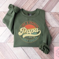 Retro Papa Like A Grandpa Only Cooler T-Shirt Custom Fathers Day Tee Gift Idea