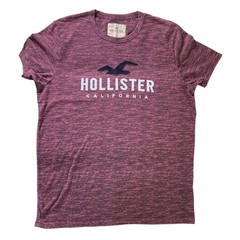 Hollister California Marled T-Shirt Crewneck Embroidered Logo Graphic (Size XL)