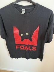 Foals Collected Rework T Shirt Unisex Size L Upside Down Cat