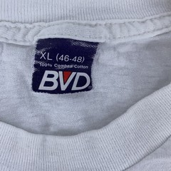 Vintage BVD Shirt Mens Medium White Crew Neck Undershirt Classic Plain Blank Tee