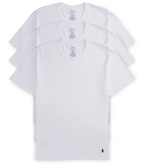 3 POLO RALPH LAUREN MENS COTTON WHITE CREW T-SHIRTS UNDERSHIRTS S M L XL XXL NEW
