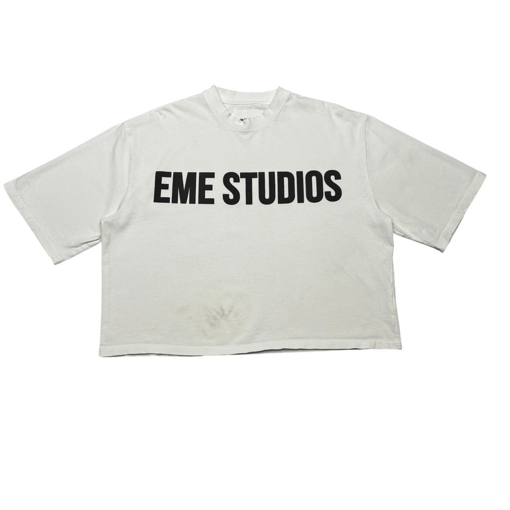 Eme Studios Camiseta Logo Cropped Boxy Tee Shirt Short Sleeve Streetwear Skater