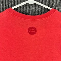 Life is Good Shirt Mens Medium Red Short Sleeve Vero Beach Classic Fit Casual