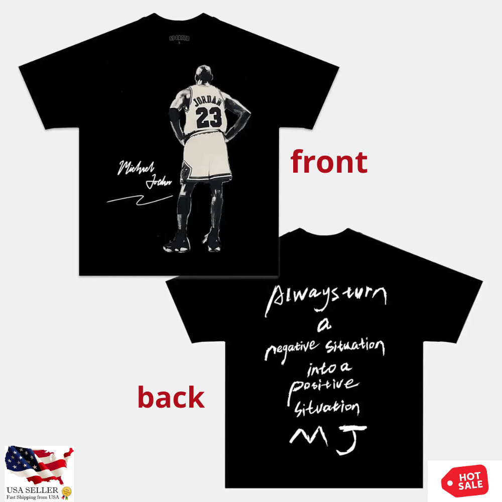 Michael Jordan Back Pose Basketball Graphic Design His Airness Vintage T-Shirt