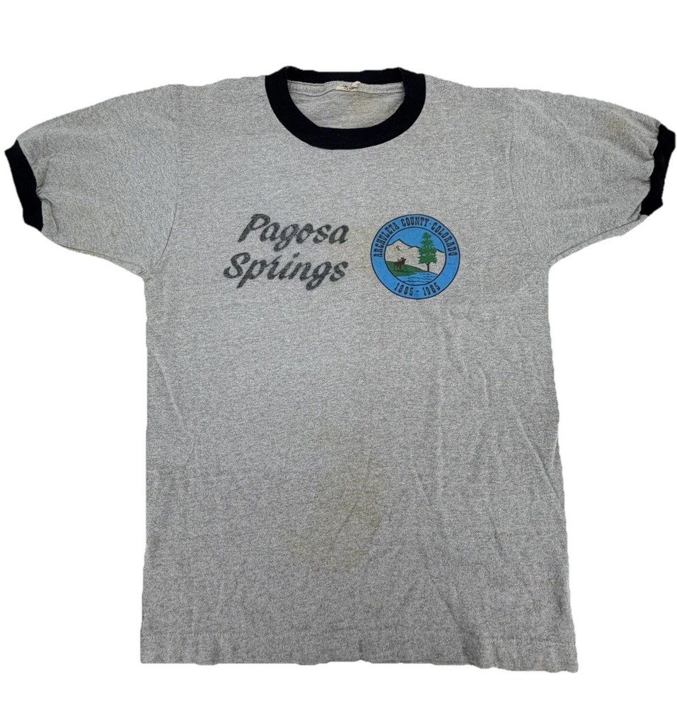 Vintage 1980s Pagosa Springs Colorado Archuleta Mountains Shirt Size Small