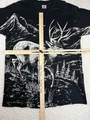 Art Unlimited Vintage Single Stitch Deer All Over Print T-Shirt Size L 1995