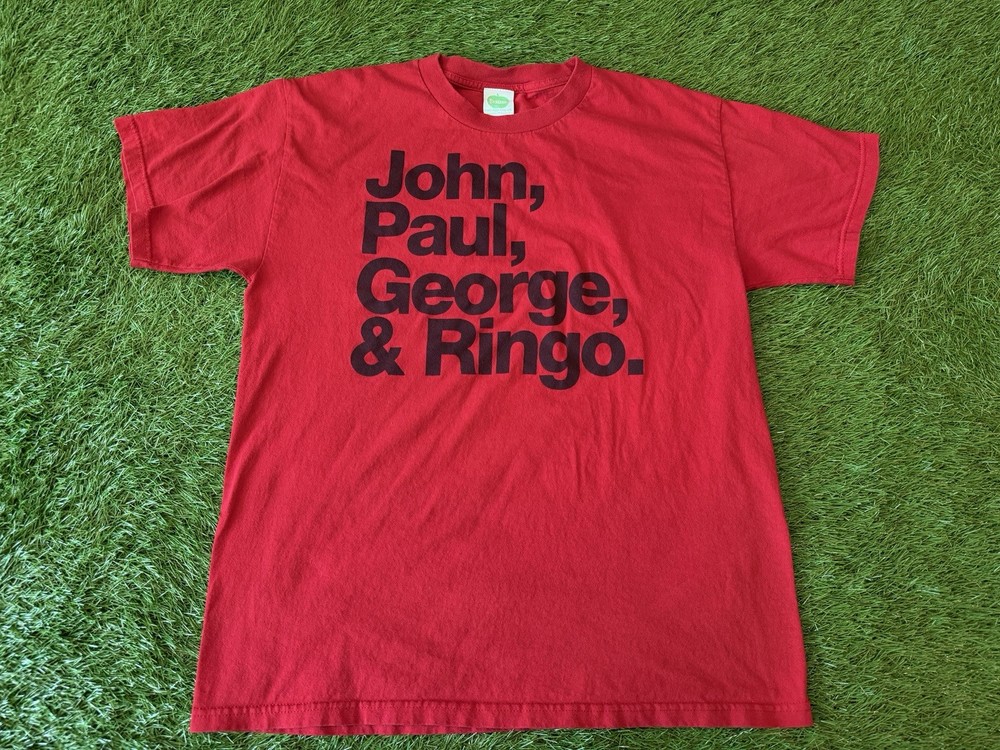 Official 2005 The Beatles John Paul George & Ringo- Rockstars Red Shirt LARGE