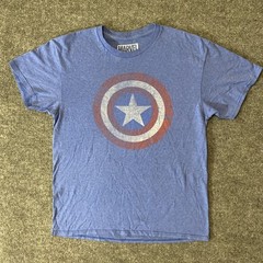 Marvel Captain America T Shirt Mens Medium Blue Graphic Print Superhero