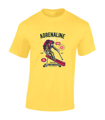 ADRENALINE EXTREME SKI MENS T SHIRT SKIING DESIGN COOL HOLIDAY CLOTHING GIFT TOP