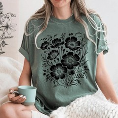 Vintage Pressed Flowers Comfort Tee