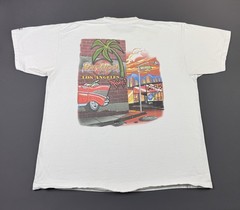 Rare Vintage 90s Hard Rock Cafe Los Angeles Melrose Band Music Art XL Promo Tee