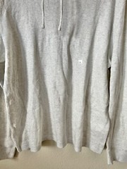 Express Heather White Waffle Knit Funnel Neck Men’s Long Sleeve T-Shirt Size L