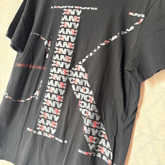Calvin Klein M Black Tee Shirt Crewneck Top Preppy Sporty Luxury Casual Classic