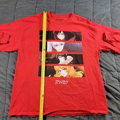 RWBY Ruby Mens Large Red T-Shirt Tee Long Sleeve Anime By Rooster Teeth