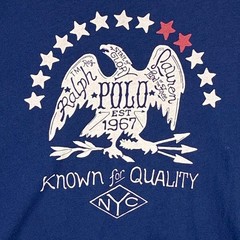 Polo Ralph Lauren Tshirt Mens 2XB Blue Eagle Stars NYC Preppy Heritage Patriotic