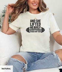 And She Lifted Gym Fitness T-Shirt Workout Weightlifting Bodybuilding MMA Tee