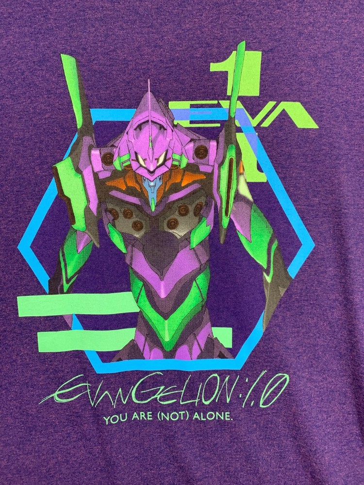 Evangelion 1.0 You Are (Not) Alone Shirt Mens XL Purple Neon Genesis Evangelion