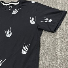 City Streets Mens T Shirt Large L Logo Skeleton Rock On Rolled Short Sleeve