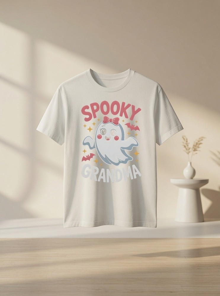 Unisex Funny Spooky Grandma Halloween Party Graphic T Shirt Vintage Gift Tee