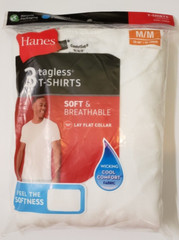 Hanes Men’s Tagless Cotton Crew Undershirt 3 P ack White Medium 38-40″