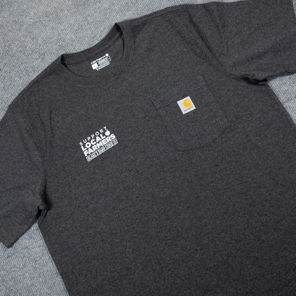 Carhartt Workwear Pocket TShirt Mens Size L Gray Heavyweight Relaxed Fit Graphic