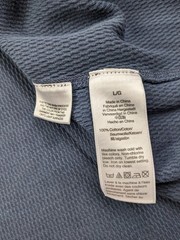 Wallace & Barnes Shirt Thermal Honeycomb Knit Cotton LS Marled Blue Mens Large