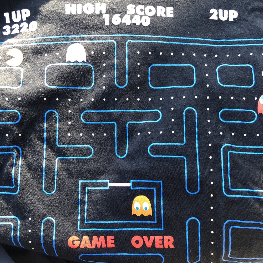 Medium cotton mix Pac-Man T-shirt!! Clean Very Nice Dark Color Print