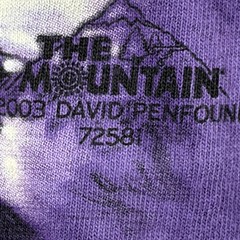 The Mountain 2003 David Penfound Wolf Spirit Tie Dye T-Shirt Purple 2XL Vintage
