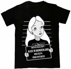 Twisted Punk Alice in Wonderland Mugshot T-Shirt Size S-5XL