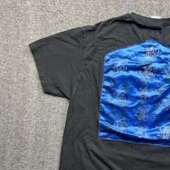 Intex T-Shirt Mens L Black Blue Satin Patch Graphic Heavy Weight Cotton Tee