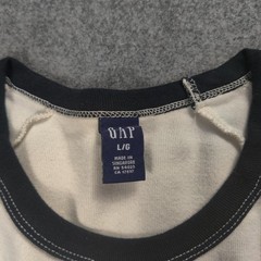 Vintage Gap Shirt Men Large Cream Colorblock Crewneck Contrasting Trim Retro