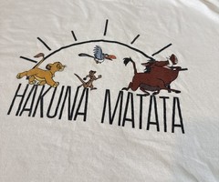 Disney Lion King Hakuna Matata 90’s XL Y2K Simba Pumbaa Timon Tee Cotton White