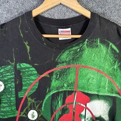 Vintage Public Enemy Shirt Mens XL Black 90s AOP Skull Rare Grail Band Tee Rap