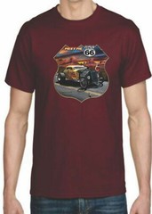 Adult DryBlend® T-Shirt – ( MEET ME ON ROUTE 66- HOT ROD / PIN-UPS / HOTTIES)
