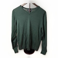 Lands End Men’s Long Sleeve Tee Size XL Green Classic Casual Pullover