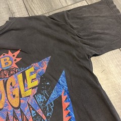 Vintage Bugle Boy Shirt Medium Single Stitch Sun Faded Gradient Neon Rainbow 90s