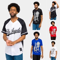 Victorious Men’s Los Angeles Baseball Jersey and LA bones t-Shirt TS7450 BJ46