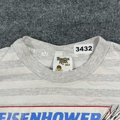 Vintage 90s Eisenhower Eagles Senior High School Shirt Medium 20×26 Striped Gray