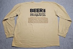 Crazy Shirts Hawaii Shirt Mens 2XL Beer RX Long Sleeve Tan Funny Beer Dyed