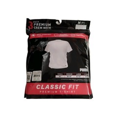 PUMA 3 pk Premium Crew Neck White T-Shirt Tag-Free All Day Comfort Brand New