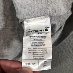 Carhartt Shirt Mens 3XL Gray Long Sleeve Loose Fit Logo K231 Graphic Workwear