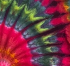 Spiral Ice Tie Dye T-Shirt, Unisex L SS Crew, Bright Multicolor Rainbow
