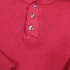 Vintage Henley Shirt Mens Medium Red Long Sleeve 100% Cotton Knit Pullover Sears