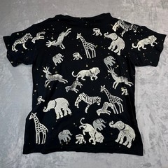 Zini T-Shirt Unisex One Size Black Safari Animal Print Glitter Made in USA
