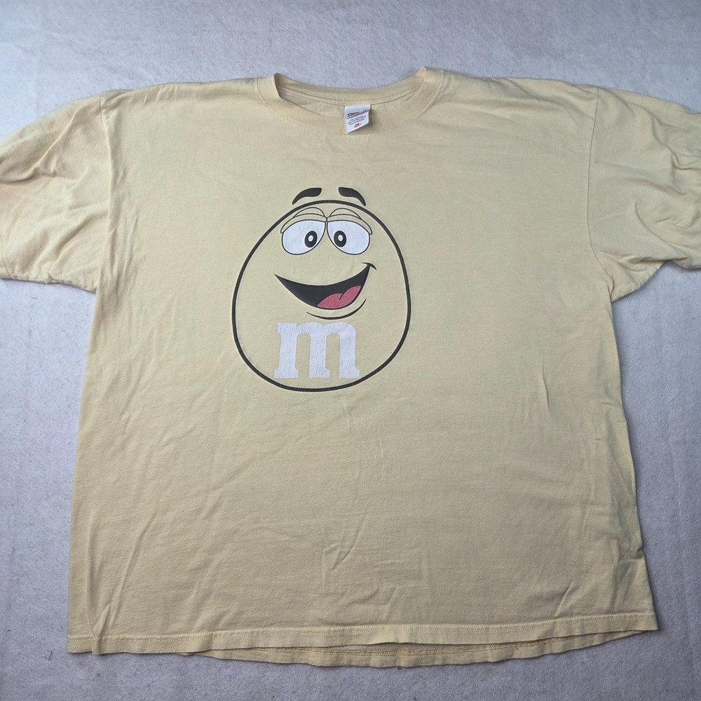 M&M’s Character Graphic T-Shirt Tan Beige Anvil 2XL Candy Logo Tee