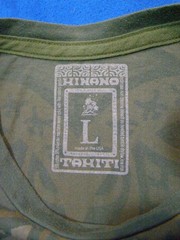 Hinano Tahiti T-Shirt Traditional Tahitian Design Green Shirt Size L