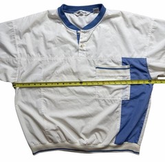 Pierre Cardin Men’s Vintage White Blue Golf Sports Beach Short Sleeve Shirt XL