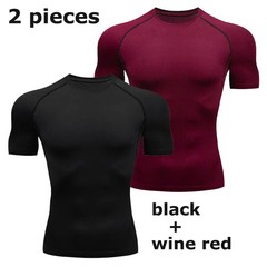 Men Compression T Shirt Short Sleeve Gym Workout Fitness Running Training Base