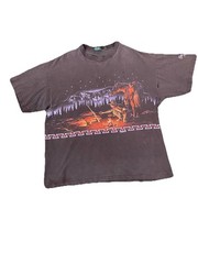 VTG 1992 Habitat Devils Tower Wolf T-Shirt XL Single Stitch USA Distressed